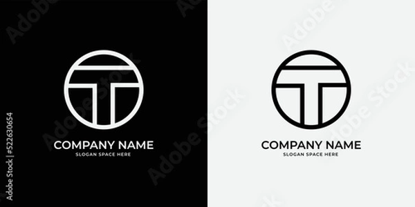 Obraz T letter monogram logo design template