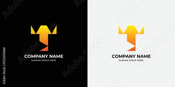 Obraz Letter T colorful gradient logo icon design template elements