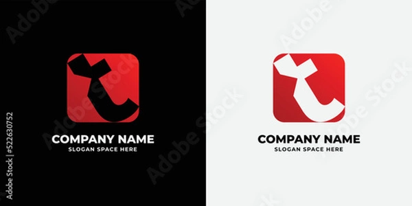 Obraz Letter T colorful gradient logo icon design template elements