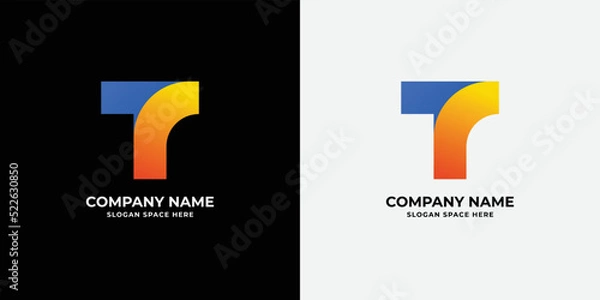 Obraz Letter T colorful gradient logo icon design template elements