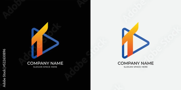 Obraz Letter T colorful gradient logo icon design template elements