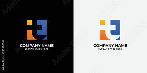 Obraz Letter T colorful gradient logo icon design template elements