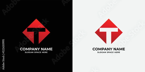 Obraz Letter T colorful gradient logo icon design template elements