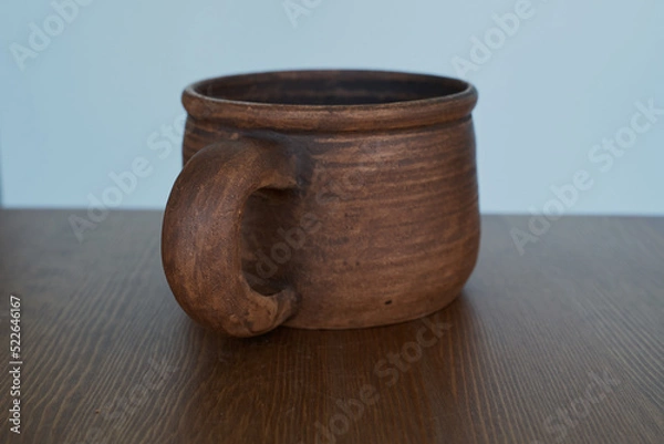 Obraz       Ceramics, a ceramic product made with your own hands, made on a potter's wheel, a jug, a mug, clay.   