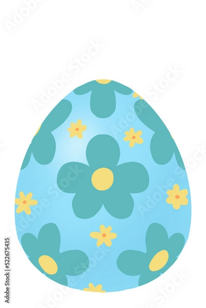 Obraz Blue floral easter eggs.