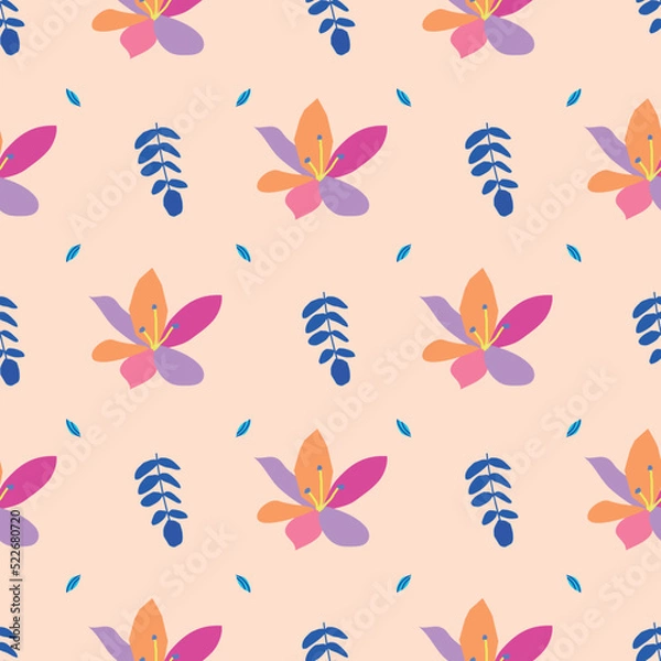 Fototapeta Flower Leaf Seamless Pattern