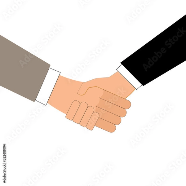 Obraz Handshake of business partners. Business handshake. Successful deal. Vector flat style illustration