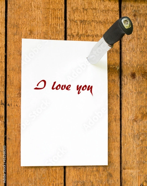 Fototapeta knife, wall, note