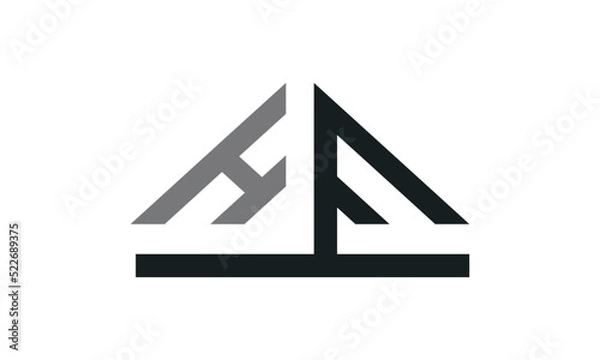 Fototapeta initial letter HF triangle monogram icon logo vector design template concept
