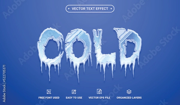 Obraz Cold Editable Vector Text Effect.
