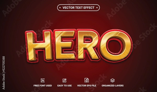 Fototapeta Hero Editable Vector Text Effect.