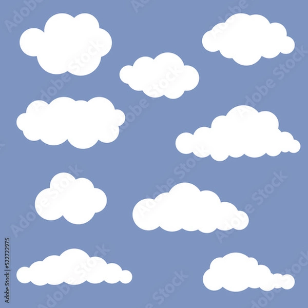 Obraz Simple white clouds in the sky. Vector