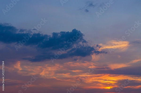 Fototapeta Clouds on the sunset sky