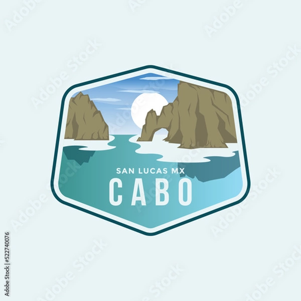 Obraz Cabo San Lucas Emblem illustrations logo on white background.