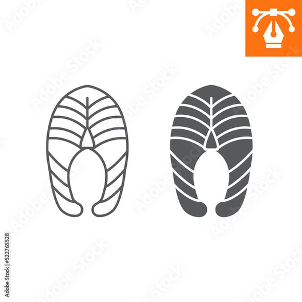 Obraz Salmon steak line and solid icon, outline style icon for web site or mobile app, fish and saefood, trout vector icon, simple vector illustration, vector graphics with editable strokes.
