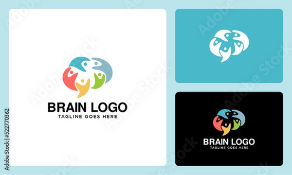 Obraz human logo vector forming a brain