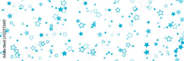 Fototapeta Star pattern background for wide banner. Seamless stars background. Transparent background. Png illustration