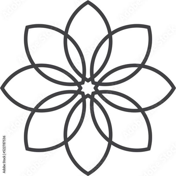 Fototapeta abstract line flower symbol