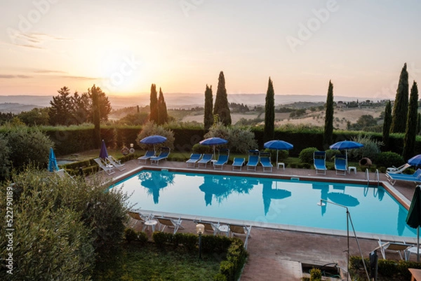 Fototapeta pool at sunset