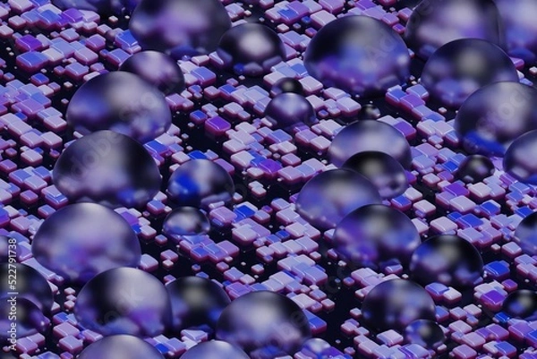 Fototapeta 3D render abstract glass boll plate