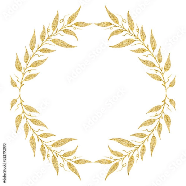 Obraz Luxury gold wreath frame 