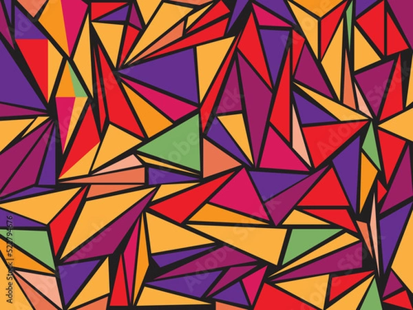 Obraz geometric shapes in bright warm tones that is the background and fabric pattern