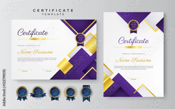 Obraz Modern purple certificate design template