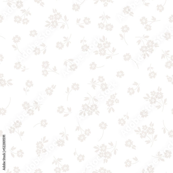 Fototapeta Seamless pattern with grey flowers