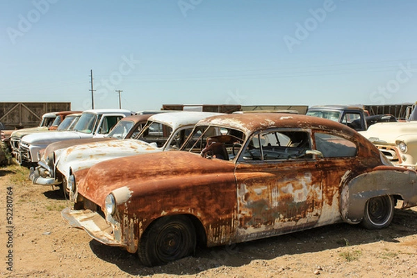 Obraz Autos auf einem Schrottplatz