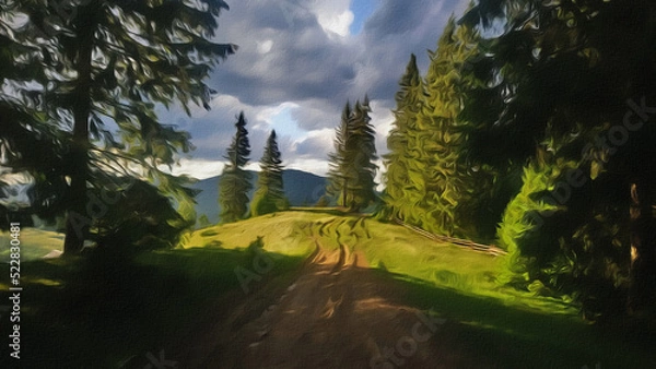 Fototapeta forest in the mountains