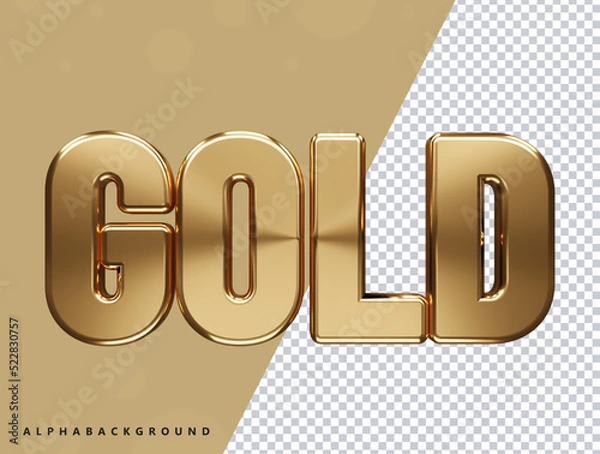Fototapeta 3d golden text effect