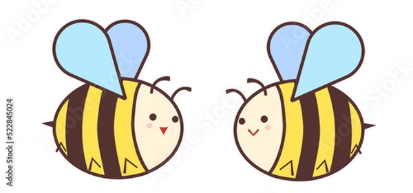 Obraz かわいい２匹のミツバチ