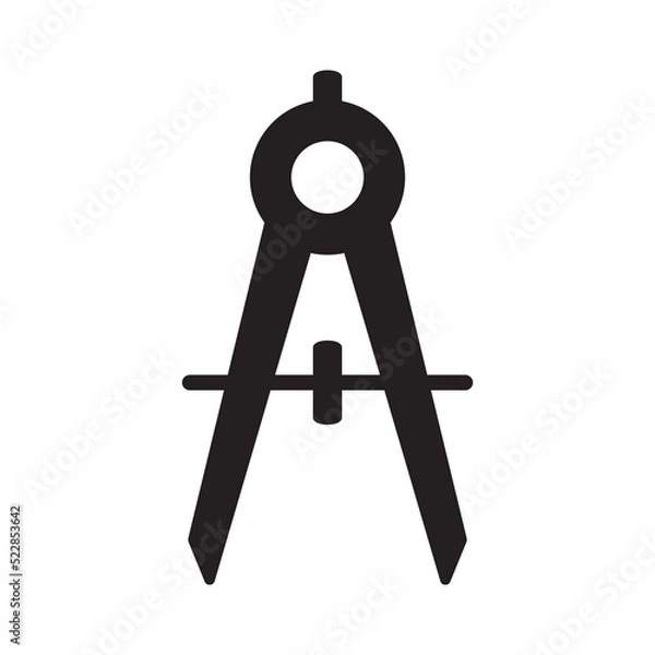 Fototapeta Drawing compass icon. Divider icon for website design.