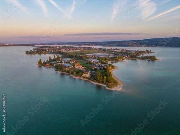 Obraz Panoramic view on the island Reichenau and the Lake Constance in Germany.