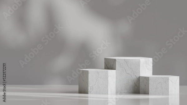 Fototapeta 3d Podium Concrete in Grey or Monochrome Tone suitable for Product Display or Product Presentation