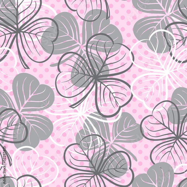 Fototapeta Seamless pattern with clover