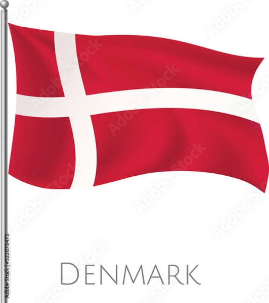 Obraz Denmark fly flag with abstract vector art work and background design