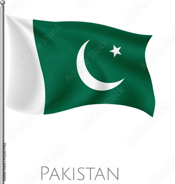 Fototapeta Pakistan fly flag with abstract vector art work and background design