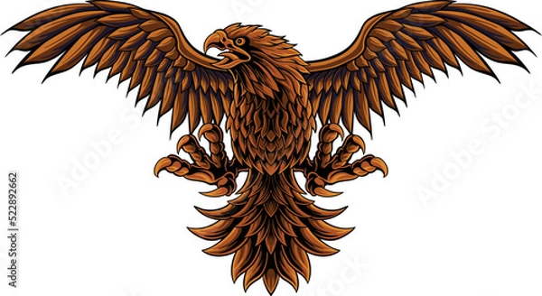 Fototapeta classic style eagle vector design, color editable