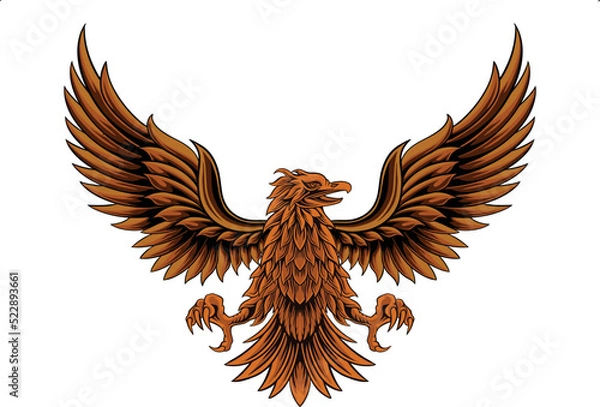 Obraz classic style eagle vector design, color editable