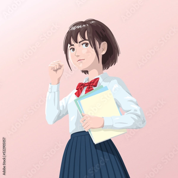 Obraz 女子学生（ ベクターイラスト ）