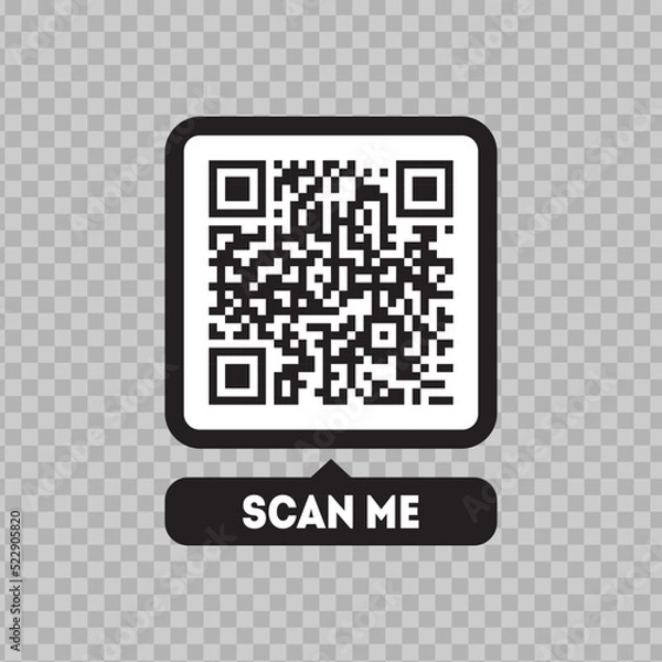 Fototapeta Scan me icon with QR code. Qrcode tempate for mobile app