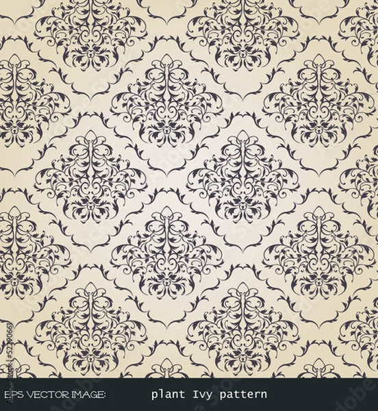 Obraz eps Vector image:vintage. plant Ivy pattern