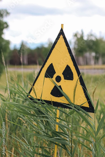 Obraz warning sign of radiation danger zone 