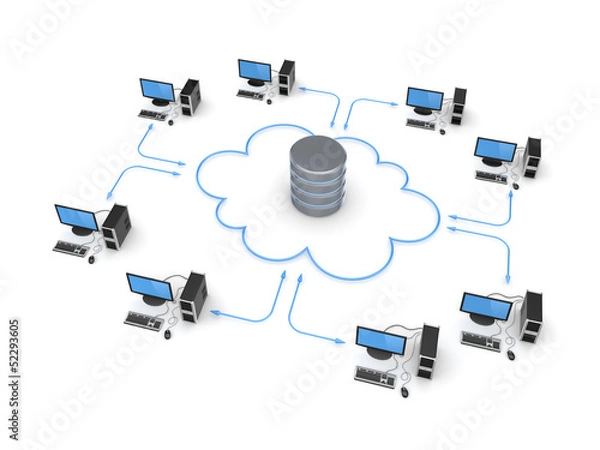 Fototapeta Cloud computing concept.
