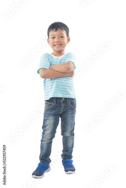 Obraz portrait of young Asian boy kid isolated on white background