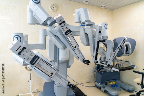 Obraz Modern surgery robotic system. Da vinci robot surgeon technologies.