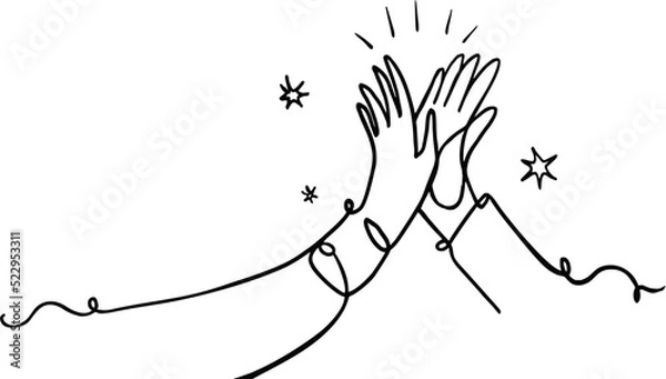 Obraz High Five Symbol Logo. Vector Illustration.