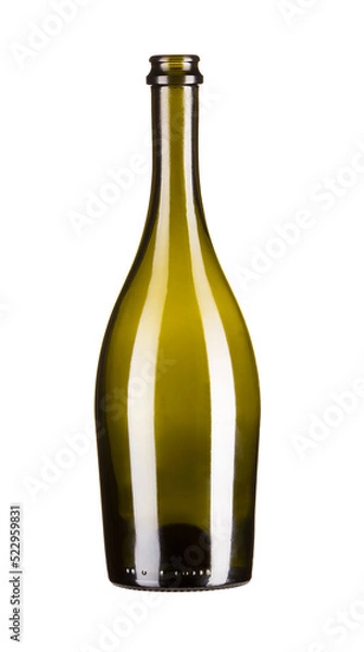 Fototapeta Empty champagne bottle isolated on white background