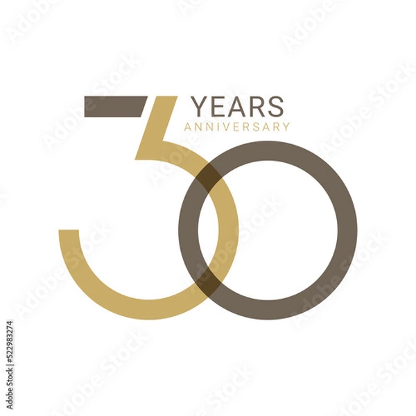 Obraz 30, 30th Years Anniversary Logo, Vector Template Design element for birthday, invitation, wedding, jubilee and greeting card illustration.